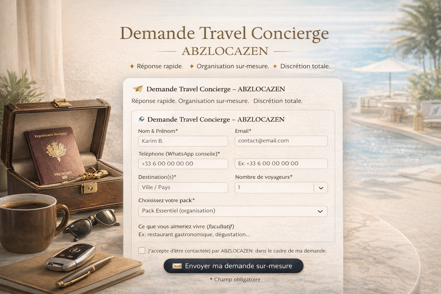 Réservation Travel Concierge ABZLOCAZEN